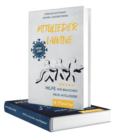 „Mitgliederlawine” Buchkauf mockup featuring a hardcover book standing on another one 3424 el1 web
