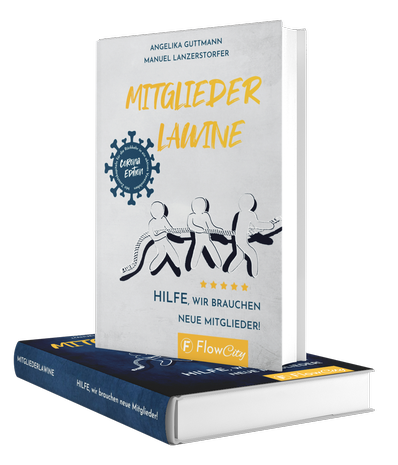 „Mitgliederlawine” Buchkauf mockup featuring a hardcover book standing on another one 3424 el1 web